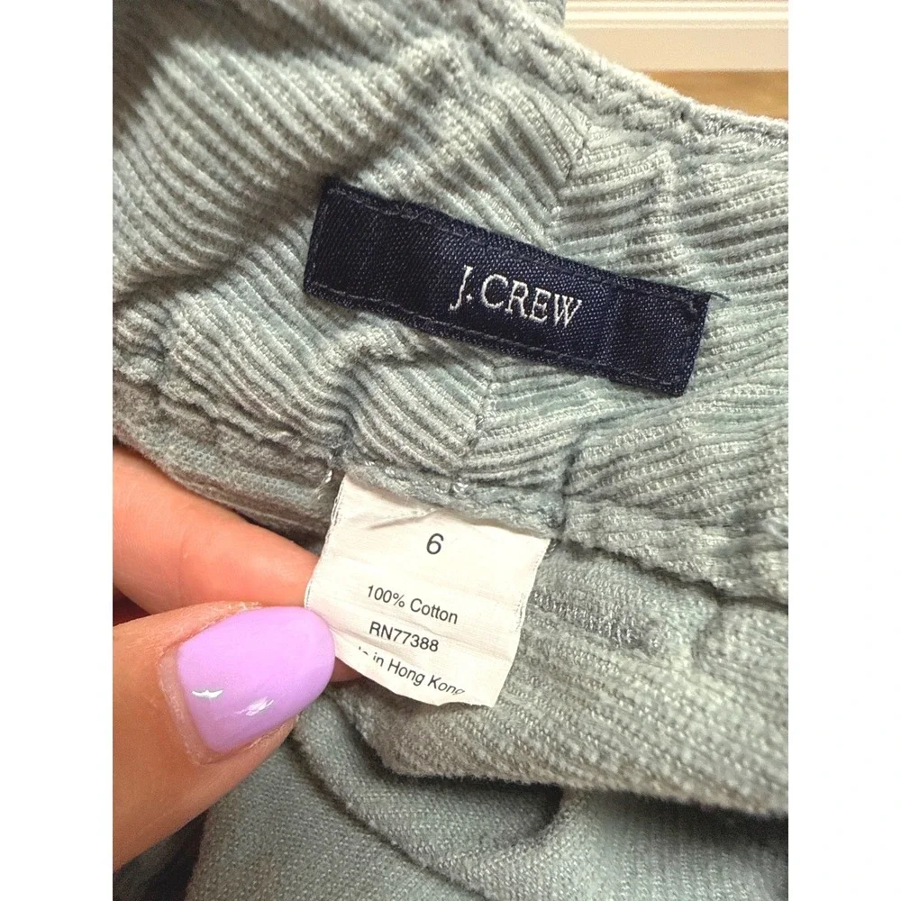 J. Crew (Sage Green)‎ Corduroy Carpenter Mini Skirt Women Size 6